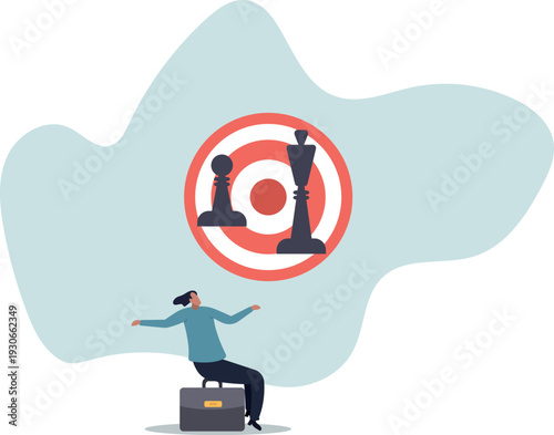 Leadership strategy to success, planning or tactic to reach business goal, challenge, analysis or opportunity to achieve target concept,human life and situation.