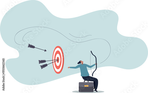 Easy achieve goal, business target, confident or skill to success, challenge for marketing strategy, aiming at goal,human life and situation.