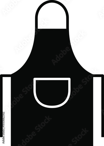 Black Apron with White Pocket