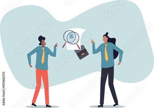 Recruitment, review candidate resume, talent seeker or HR human resource examine applicant, employee or job description,human life and situation.