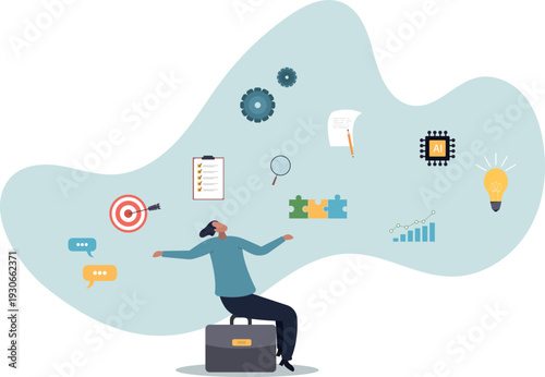 Skill, work experience or ability development, expertise success,human life and situation.