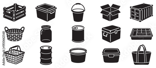 Various storage containers and packaging items are essential for organizing, transporting, and preserving goods in diverse settings and industries.