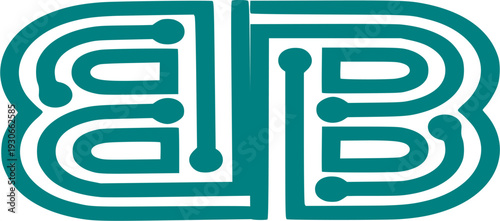 This digital-inspired design is ideal for electronics, software development, AI technology, or cyber security firms.