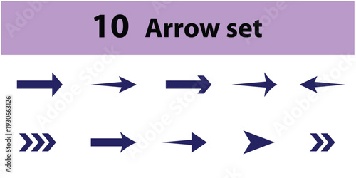 Vector arrow icons set, navigation symbols, directional signs, for website, app, UI, or presentation, isolated on transparent background, png