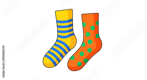 Brightly Colored Socks: Striped and Polka Dot