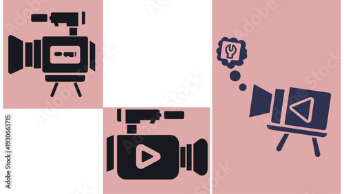 High quality camera and microphone equipment for podcast recording session