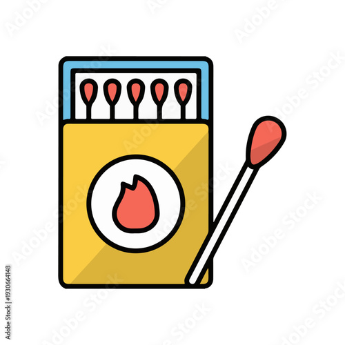 A matchbox with five matches inside