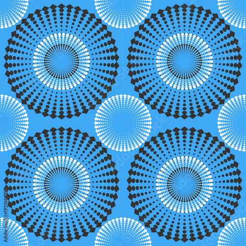 seamless geometric pattern of concentric circles, vector