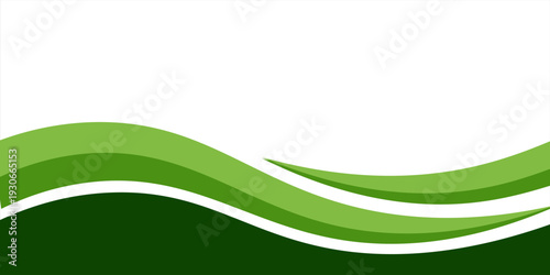 Abstract green wave background with copy space for text and design. vector
