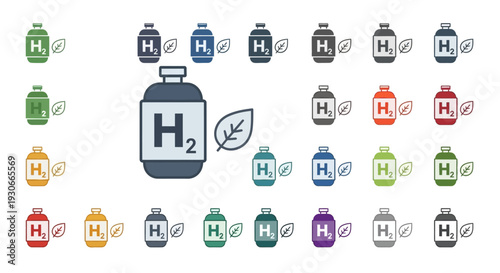 Hydrogen fuel cell energy storage concept.