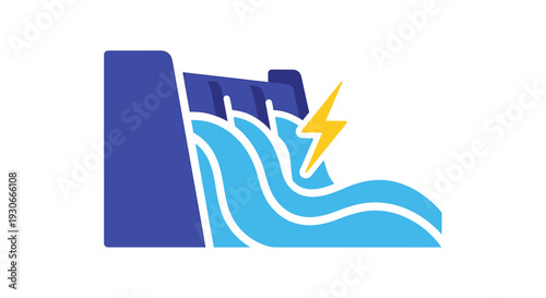 Electric dam hydroelectric power plant water flow.