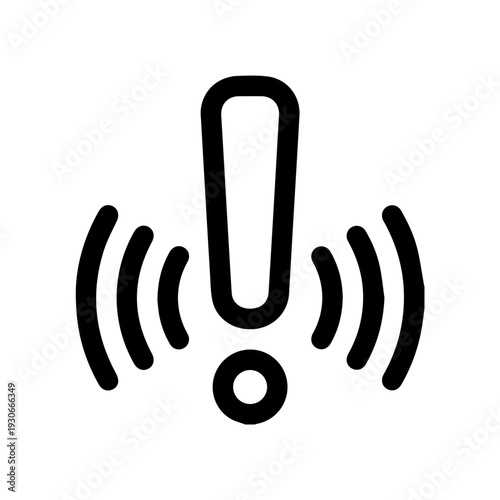 Alert Notification Icon Ringing Exclamation Point in a Circle Graphic Pro Vector