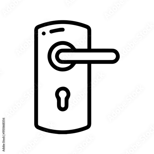 Door Handle Icon Vector Doorknob Outline Stock Vector