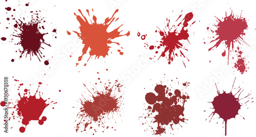 Big sat A creative set of red lips prints featuring artistic watercolor splashes and grunge ink textures designed with hand-drawn heart shapes and liquid paint brush strokes