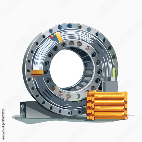 Industrial machinery component with metal and fiber optics