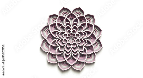 Intricate Layered Paper Mandala Art A Delicate Geometric Floral Design in Soft Hues