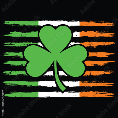 Shamrock with vantage flag ireland