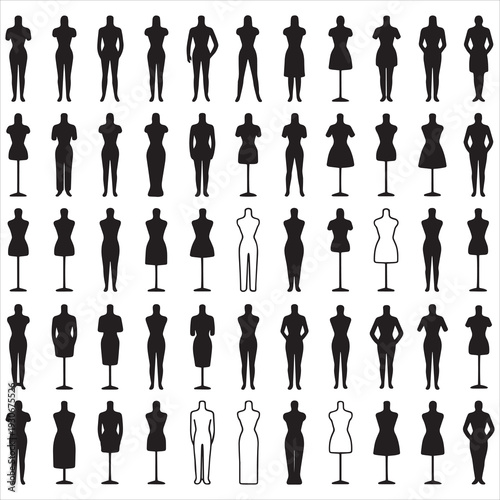 Dress Form Mannequin Silhouette Clipart