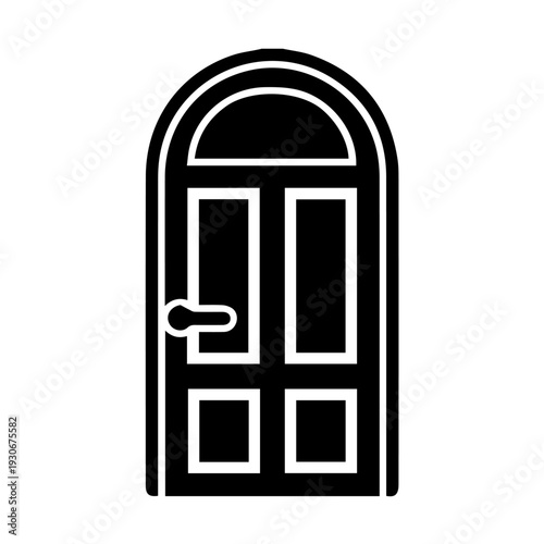 Wooden Door Silhouette Icon Vector Entrance Stock Vector