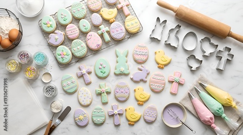 Easter Cookie Baking Supplies and Decorated Treats