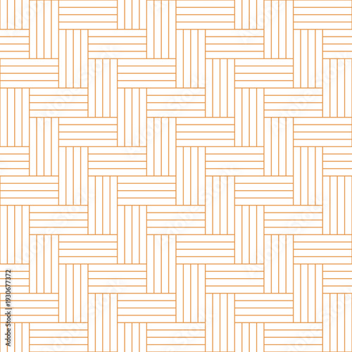 Orange geometric basketweave linear pattern on white background