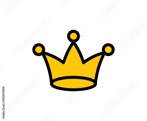 A minimalist vector graphic of a golden crown icon with a flat design