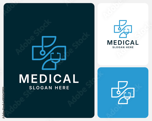 Medical Logo Vector Design - Modern Healthcare Branding With Stethoscope Cross Icon For Clinic And Hospital