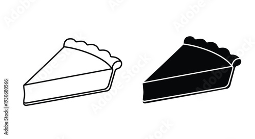 Two pie slices one white and one black presented as a silhouette