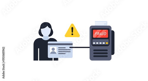 Identity Theft and Credit Card Fraud Prevention. Vector Illustrations. EPS Editable