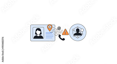 Personal Data Protection and Privacy Illustration. Vector Illustrations. EPS Editable