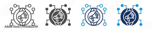 advertising networks  icon set with multi concept