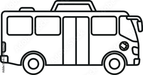 White City Bus Illustration Isolated on White Background