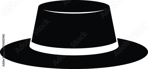 Black Fedora Hat Isolated on White Background