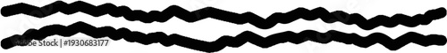 Two dark, wavy horizontal lines with jagged edges