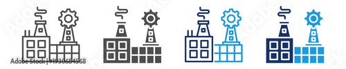 industries icon set with multi concept