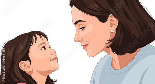 Mother and Child Looking at Each Other with Love