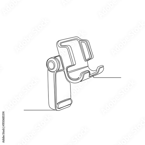 Car air vent phone holder clip sketch on white background