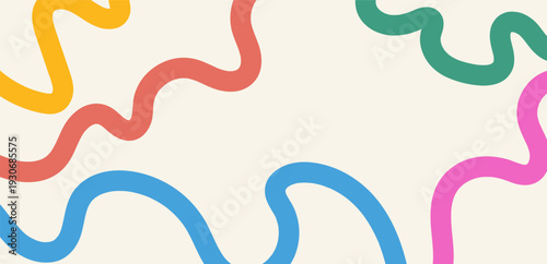 Abstract playful minimalistic background with wavy line. Vector illustration