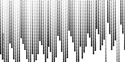 Set of halftone dots gradient pattern texture isolated on white background. Straight dotted spots using halftone circle dot raster texture. Vector blot half tone collection.