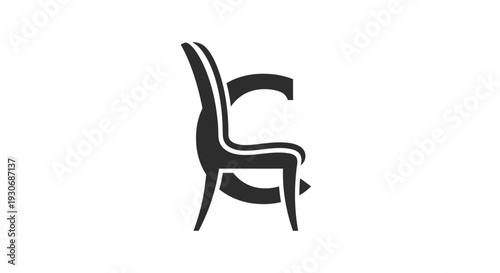 Simple black and white illustration of a chair on a plain background.