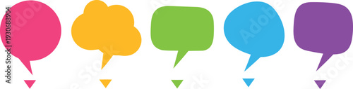Colorful Speech Bubbles on White Background