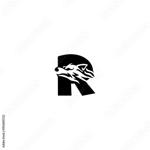 Tribal Wolf Head Alphabet R L...
