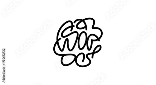 Simple black line drawing of a brain on white background.