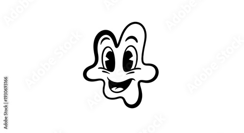 A cartoon star with a smiling face and big eyes.