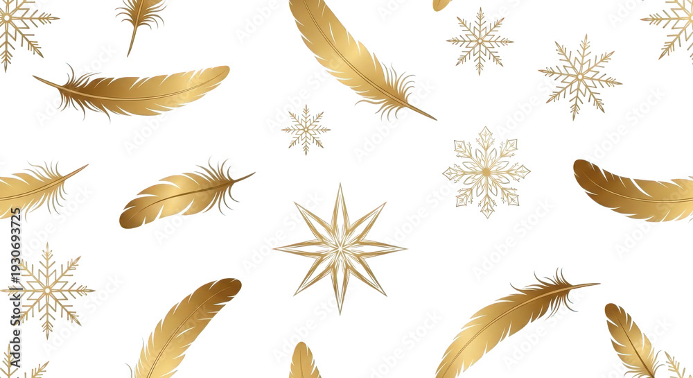 Fototapeta premium set of golden feathers