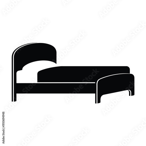 Simple black silhouette of a daybed with a curved headboard