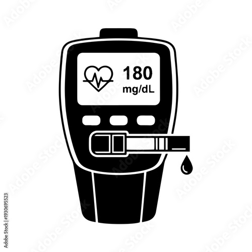 Professional cholesterol analyzer black and white vector icon designed in clean outline style representing a laboratory device used for lipid profile and cholesterol testing suitable for hospitals 
