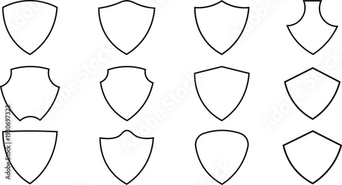Collection of Outline Shield Shapes