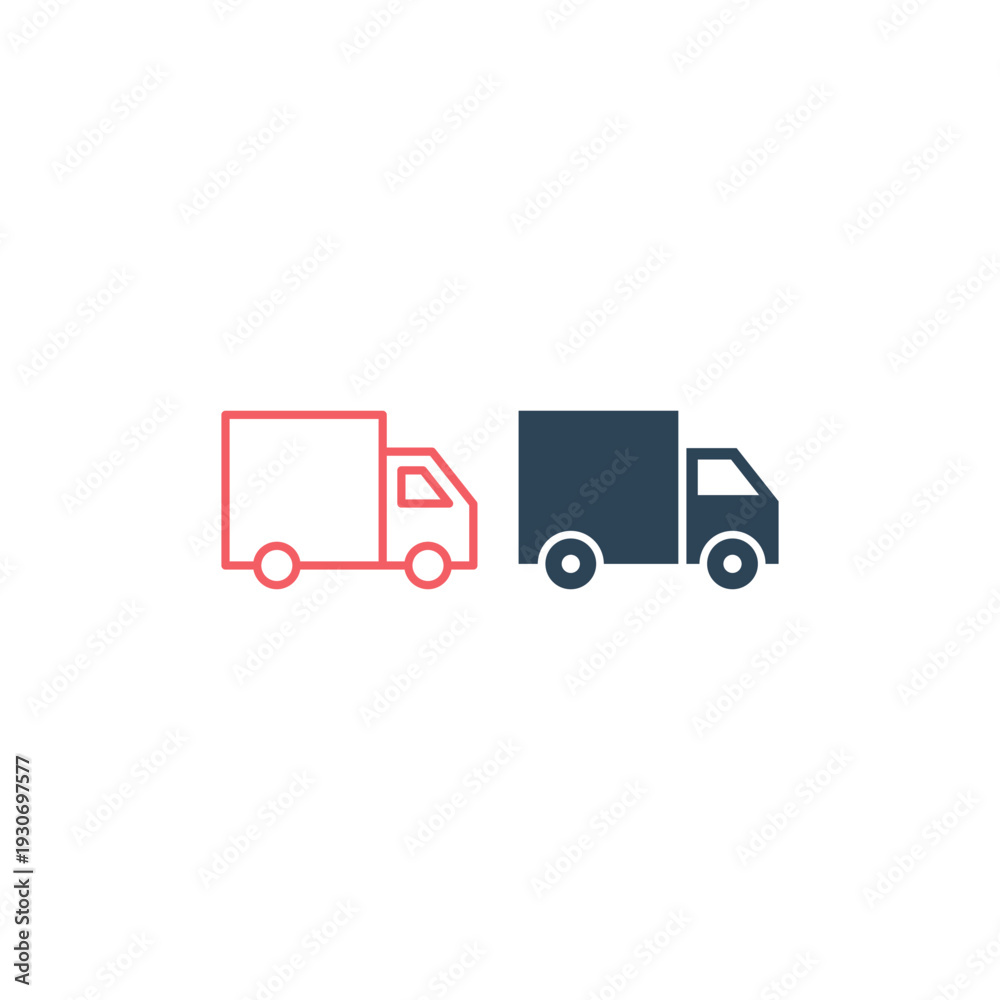Fototapeta premium Truck icons set. Freight, delivery symbol. Vector illustration.