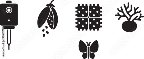 Innovative bio sensor integrated with a butterfly and blooming flower, symbolizing nature, technology, and ecological monitoring.